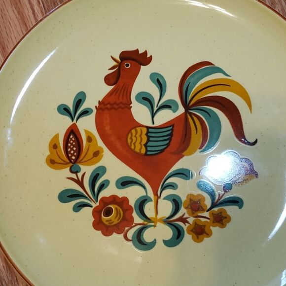 *chipped VTG Reveille ROOSTER Dinner Plate Taylor - Picture 3 of 5
